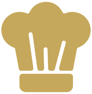 3-Chef-Spotlight-Solid Gold chef's hat (toque) icon for culinary expert features and chef spotlights.